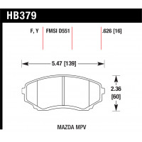 Колодки тормозные HB379Y.626 HAWK LTS; 16mm