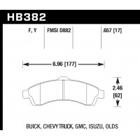 Колодки тормозные HB382Y.657 HAWK LTS