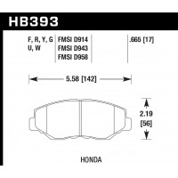 Колодки тормозные HB393F.665 HAWK HPS передние HONDA Accord, CR-V, Pilot