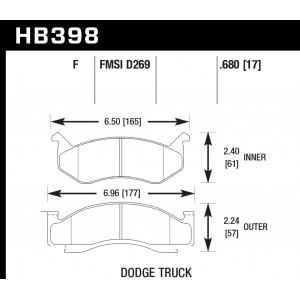 Колодки тормозные HB398F.680 HAWK HPS