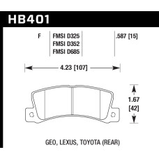 Колодки тормозные HB401F.587 HAWK HPS