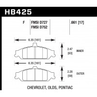 Колодки тормозные HB425F.661 HAWK HPS