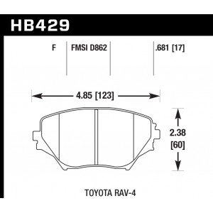 Колодки тормозные HB429F.681 HAWK HPS передние TOYOTA RAV4