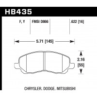 Колодки тормозные HB435F.622 HAWK HPS передние Mitsubishi Lancer 9, 10