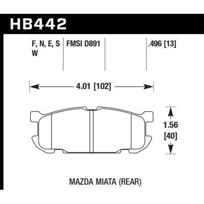 Колодки тормозные HB442B.496