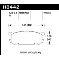 Колодки тормозные HB442E.496 HAWK Blue 9012 Mazda Miata (Rear) 13 mm