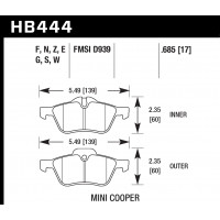 Колодки тормозные HB444E.685 HAWK Blue 9012 Mini Cooper 18 mm