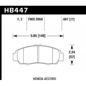 Колодки тормозные HB447Z.667 HAWK Perf. Ceramic