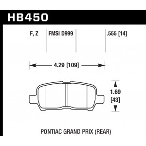 Колодки тормозные HB450Z.555 HAWK Perf. Ceramic