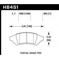 Колодки тормозные HB451F.668 HAWK HPS