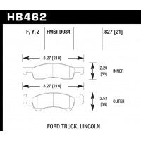 Колодки тормозные HB462Y.827 HAWK LTS