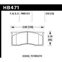 Колодки тормозные HB471U.510 HAWK DTC-70 D11 13 mm