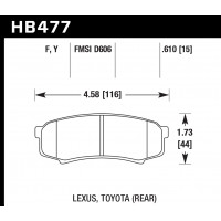 Колодки тормозные HB477F.610 HAWK HPS задние LEXUS GX460, GX470; TOYOTA PRADO 150/120