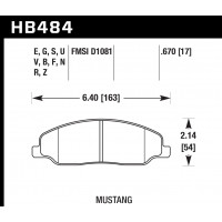 Колодки тормозные HB484S.670 HAWK HT-10 Mustang 17 mm