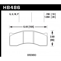 Колодки тормозные HB486G1.094 HAWK DTC-60 Brembo 28 mm