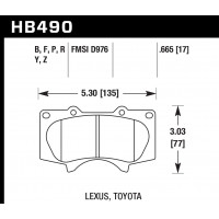 Колодки тормозные HB490B.665 HAWK Street 5.0 передние LEXUS GX470 / Toyota Prado 150/120 / PAJERO 4