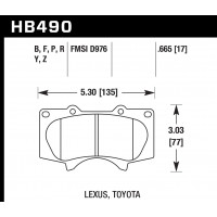 Колодки тормозные HB490Y.665 HAWK LTS передние LEXUS GX470 / Toyota Prado 150/120 / PAJERO 4 / HILUX