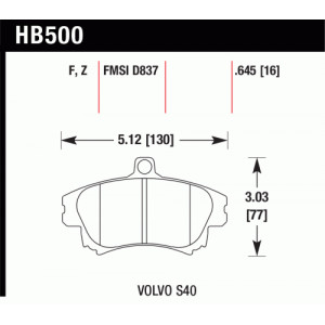 Колодки тормозные HB500Z.645 HAWK Perf. Ceramic