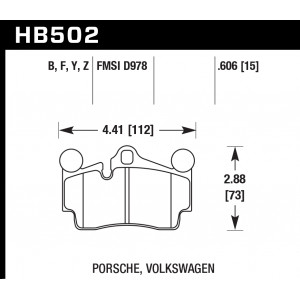 Колодки тормозные HB502B.606 HAWK Street 5.0 задние PORSCHE Cayenne (955) / Audi Q7 / VW Touareg