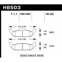 Колодки тормозные HB503Y.790 HAWK LTS