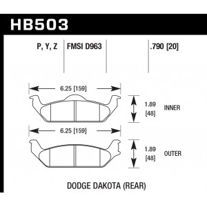 Колодки тормозные HB503Y.790 HAWK LTS