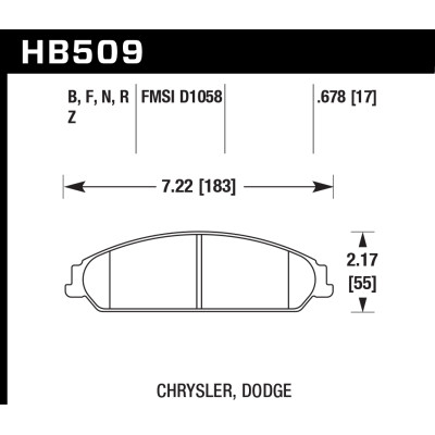 Колодки тормозные HB509N.678 HAWK HP Plus; 17mm