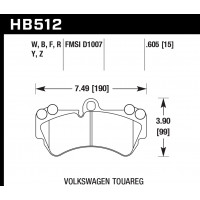 Колодки тормозные HB512F.605 HAWK HPS передние PORSCHE Cayenne (955) / VW Touareg комп. 330 мм