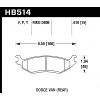 Колодки тормозные HB514F.610 HAWK HPS с датчиком износа (скрипун)