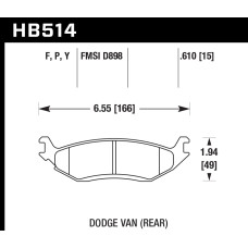 Колодки тормозные HB514F.610 HAWK HPS с датчиком износа (скрипун)