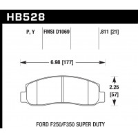 Колодки тормозные HB528P.811 HAWK SuperDuty перед Ford F250, F350