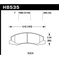 Колодки тормозные HB535F.638 HAWK HPS