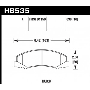 Колодки тормозные HB535F.638 HAWK HPS