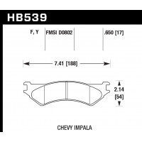 Колодки тормозные HB539F.650 HAWK HPS