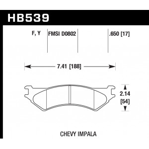 Колодки тормозные HB539Y.650 HAWK LTS