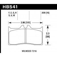 Колодки тормозные HB541E.630 HAWK Blue 9012 Wilwood 16 mm