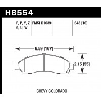 Колодки тормозные HB554F.643 HAWK HPS