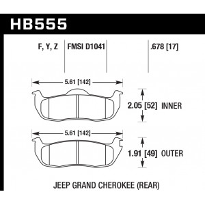 Колодки тормозные HB555F.678 HAWK HPS