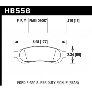 Колодки тормозные HB556P.710 HAWK SuperDuty задние Ford F-250 / F-350