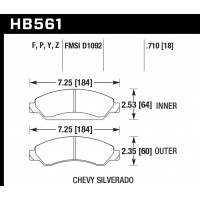 Колодки тормозные HB561Z.710 HAWK Perf. Ceramic передние CADILLAC Escalade / Chevrolet Tahoe