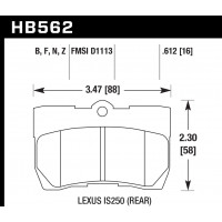 Колодки тормозные HB562S.612