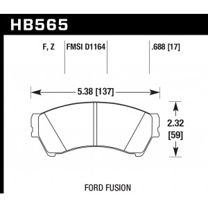 Колодки тормозные HB565F.688 HAWK HPS