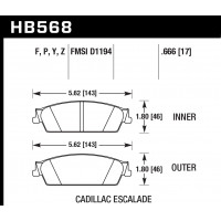 Колодки тормозные HB568B.666