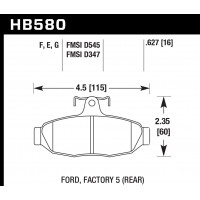 Колодки тормозные HB580F.627 HAWK HPS