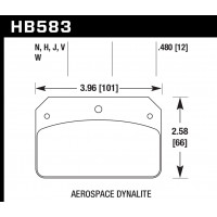 Колодки тормозные HB583J.480 HAWK DR-97 Aerospace Dynalite .218 in. Hole 12 mm