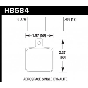 Колодки тормозные HB584W.485 HAWK DTC-30 Aerospace Single Dynalite .218 in. Hole 12 mm