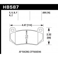 Колодки тормозные HB587B.630 HAWK HPS 5.0; 16mm