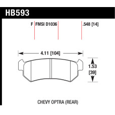 Колодки тормозные HB593F.548 HAWK HPS