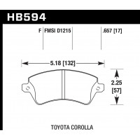 Колодки тормозные HB594F.657 HAWK HPS