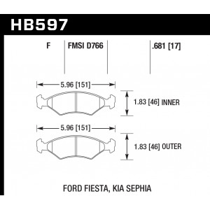 Колодки тормозные HB597F.681 HAWK HPS