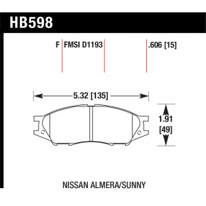 Колодки тормозные HB598F.606 HAWK HPS